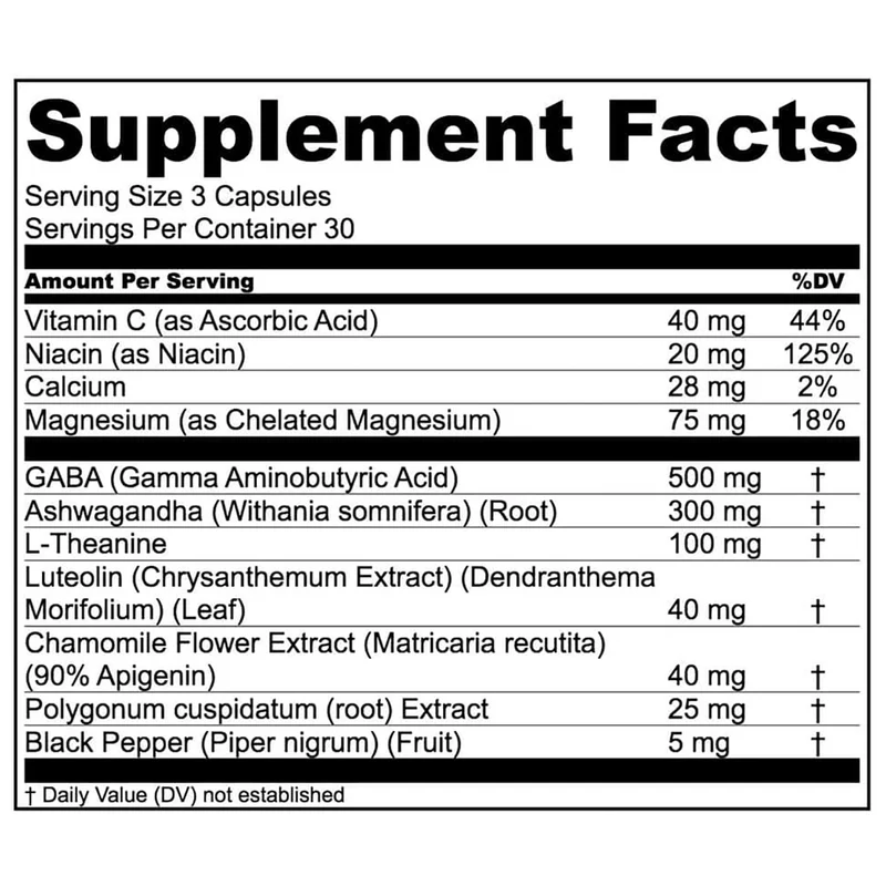 Levium Supplement facts